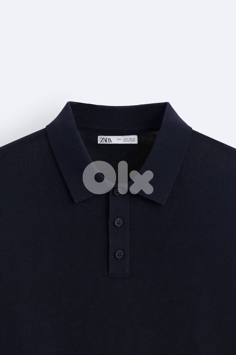 ZARA Original Long sleeve Knit Polo Shirt 7