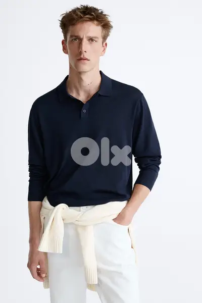 ZARA Original Long sleeve Knit Polo Shirt