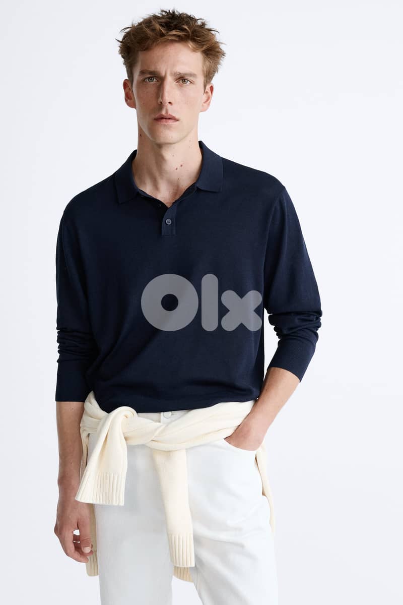 ZARA Original Long sleeve Knit Polo Shirt 0