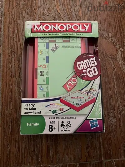 Monopoly "Games to Go" Travel Edition – Compact Board Game (Ages 8+)
