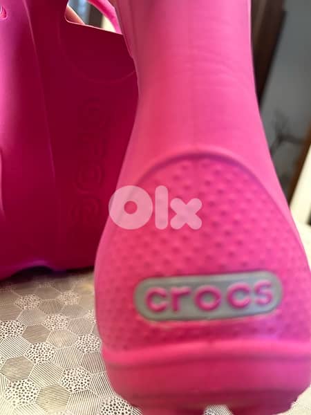 Crocs Handle It Rain Kids Lifestyle Boots Pink size 8 =24 2