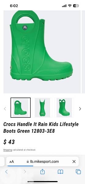 Crocs Handle It Rain Kids Lifestyle Boots Pink size 8 =24 3