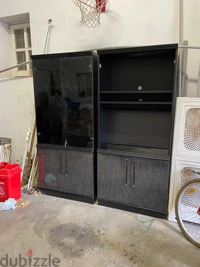 TV cabinet and bookshelf