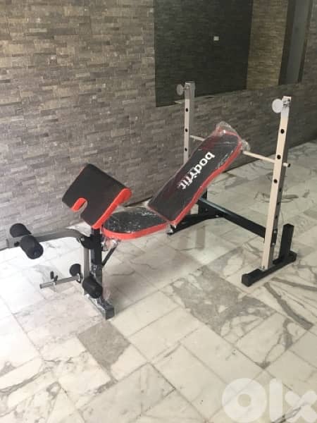 bench adjustable bodyfit new in box with legs and biceps heavy duty 0