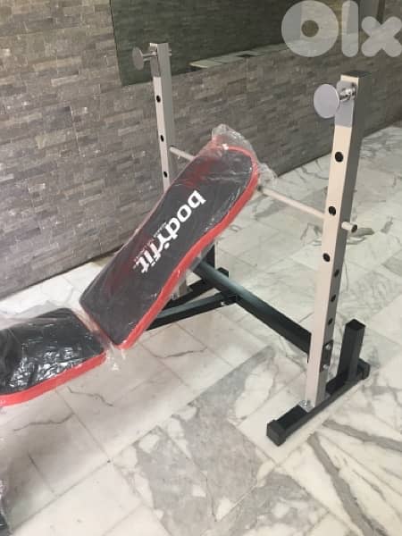 bench adjustable bodyfit new in box with legs and biceps heavy duty 3