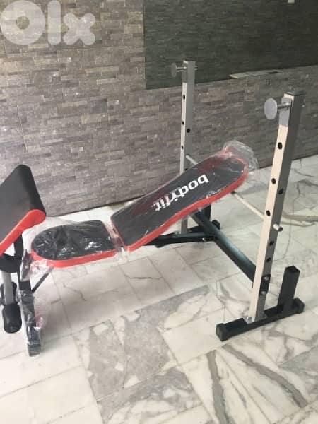 bench adjustable bodyfit new in box with legs and biceps heavy duty 4