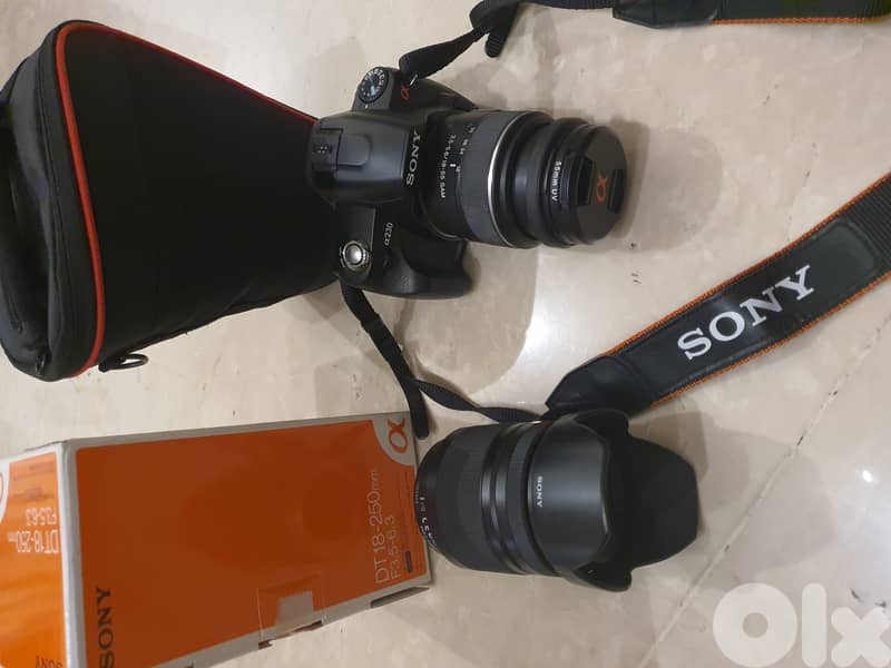 Sony Alpha 230 camera with 2 lenses 0