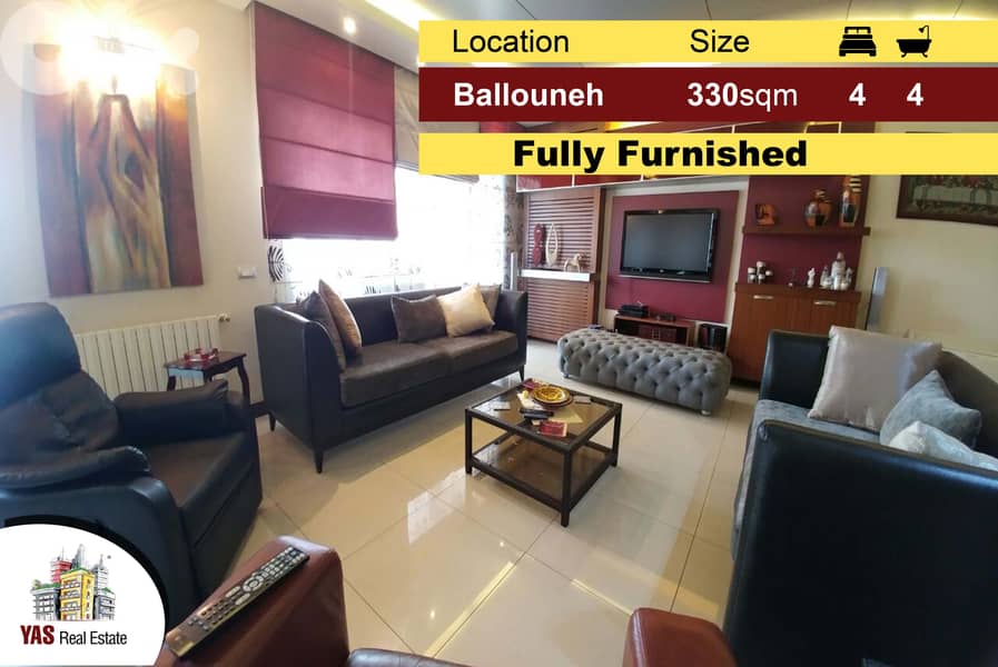 Ballouneh 330m2 | Fully Furnished | High End | Sea View | 0