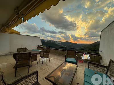 Jeita Country Club 80m2 + 20m2 Terrace | Furnished Chalet | Open View