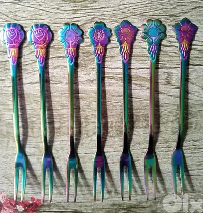 multicolor stainless steel forks