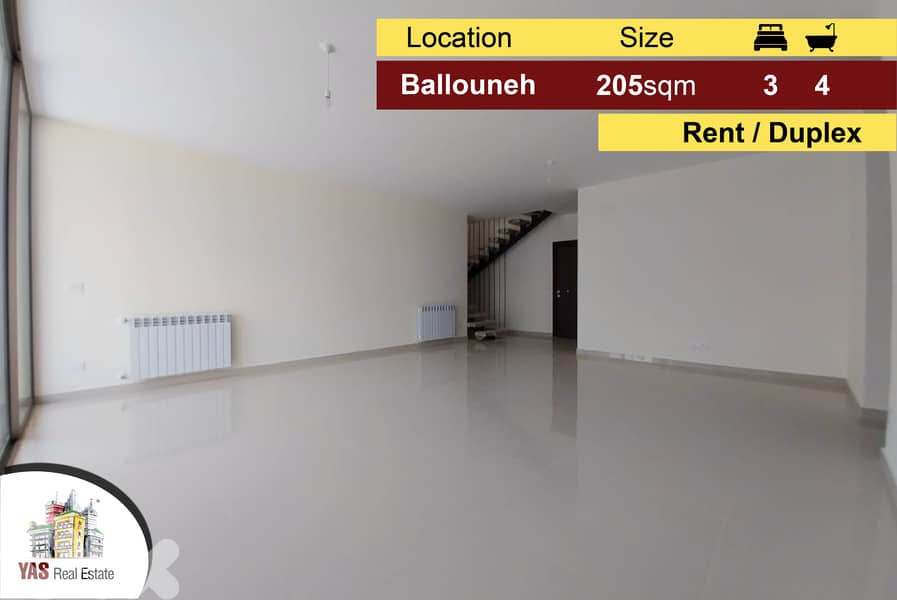 Ballouneh 205m2 | Rent | Duplex | Open Mountain View | Gated Community 0