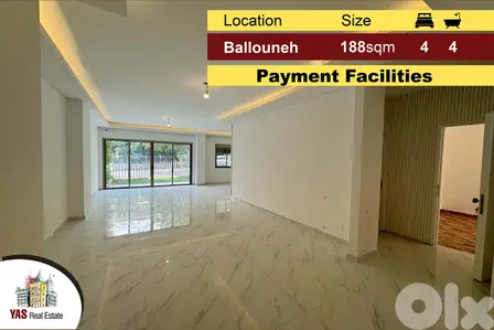 Ballouneh 188m2 + 80m2 Garden | High-End | New |Payment Facilities||MY