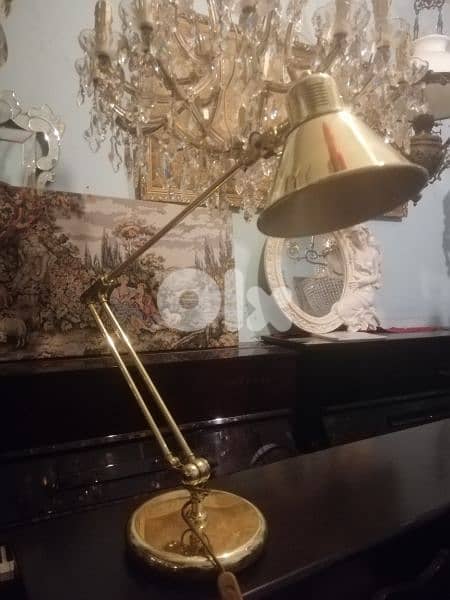 vintage copper desk lamp original italy 0
