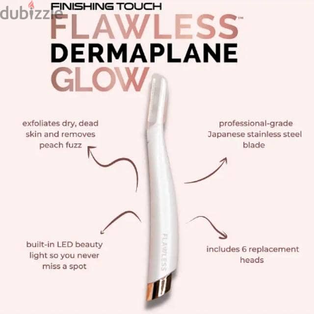 Flawless Dermaplane Facial Exfoliator & Peach Fuzz Trimmer 3
