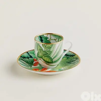 Hermes Passifolia Coffee cups and Sugar Bowl (Never used)
