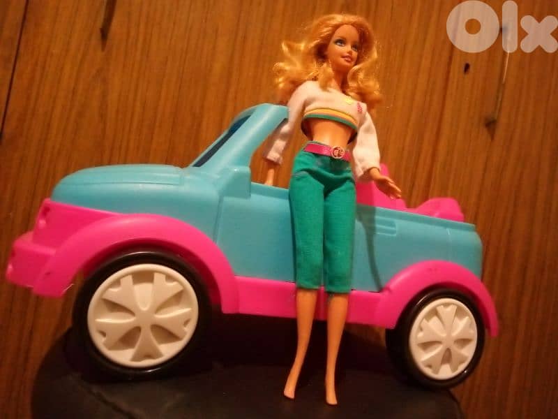 Offer:Barbie FIAT 2000 great doll+Jeep Convertible Boat Trailer toy=40 0