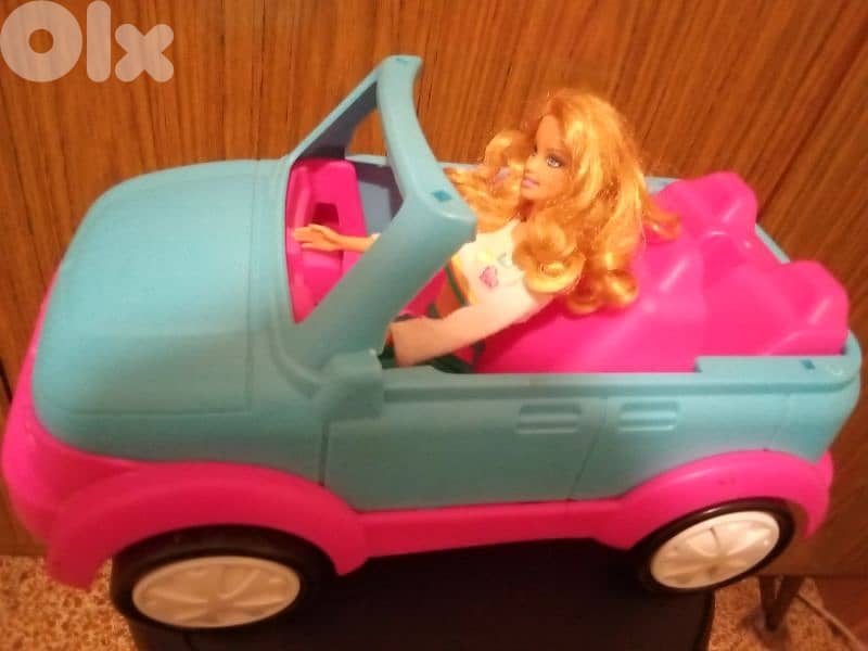 Offer:Barbie FIAT 2000 great doll+Jeep Convertible Boat Trailer toy=40 12