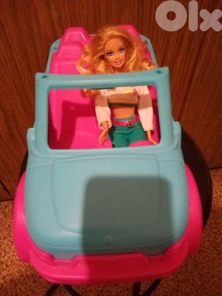 Offer:Barbie FIAT 2000 great doll+Jeep Convertible Boat Trailer toy=40 8