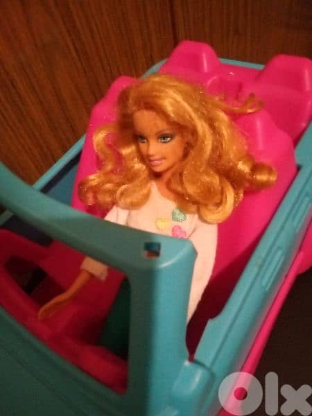 Offer:Barbie FIAT 2000 great doll+Jeep Convertible Boat Trailer toy=40 9