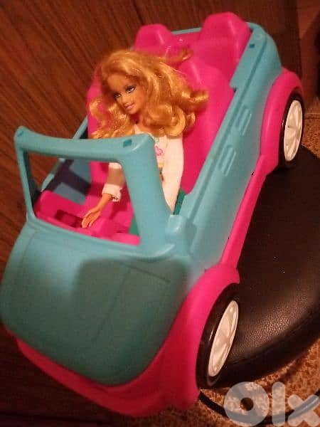 Offer:Barbie FIAT 2000 great doll+Jeep Convertible Boat Trailer toy=40 2