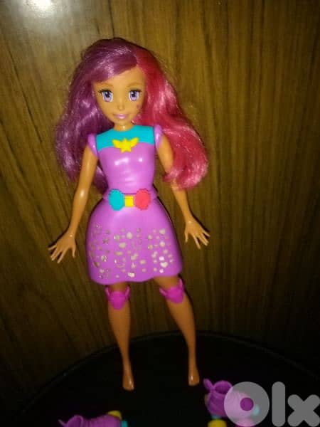 Barbie VIDEO GAME HERO melody+Light PRINCESS mechano Toy+Roller skates 4
