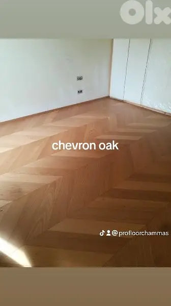 chevron parquet massif