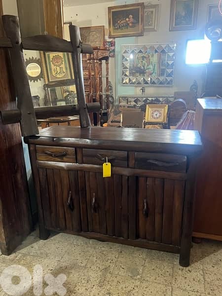 solid wood console with mirror 1
