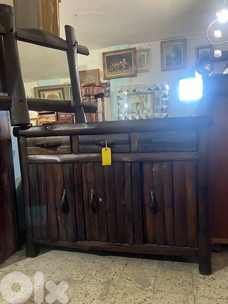 solid wood console with mirror 2