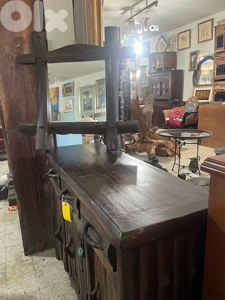 solid wood console with mirror 9