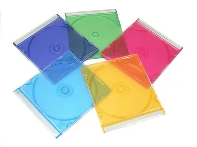 Blank CD/DVD Jewel Case Square 5.2mm Silm Black/Color Tray علبة سيدي