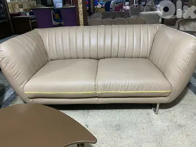 طقم كنبايات جلد اصلي شغل home centre