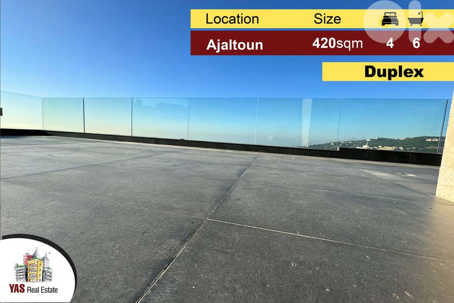 Ajaltoun 420m2 | Duplex | Impressive View | High-End | Unique Property 0