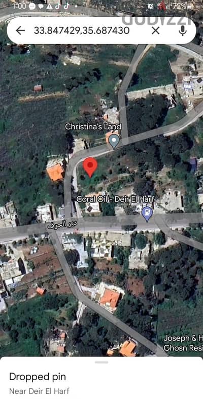 810 Sqm |  Land for sale in Deir el Haref | Prime location