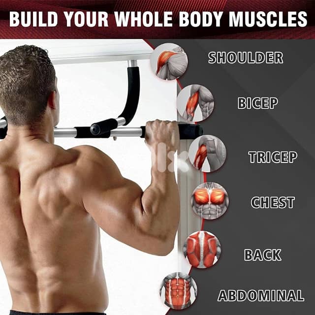 Doorway Pull Up Bar, Steel and Foam Handles 1