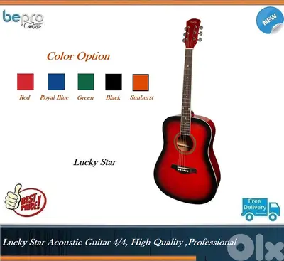Lucky Star Acoustic Guitar 4/4 , High Quality,Excellent Finishing.