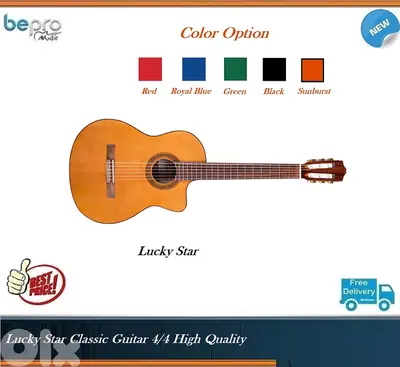 Lucky Star Classic Guitar 4/4 Semi, High Quality,Excellent Finishing.