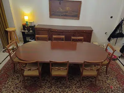 full dining room with some silvers and chrystals