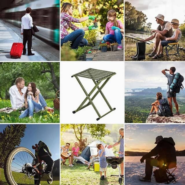 Outdoor Foldable Stool, Durable Camping Chair in Blue 2