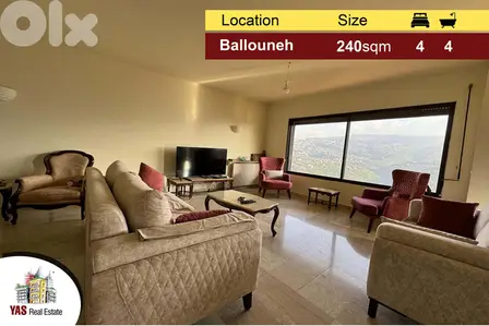 Ballouneh 240m2 | Well Maintained | Panoramic View | Prime Location |