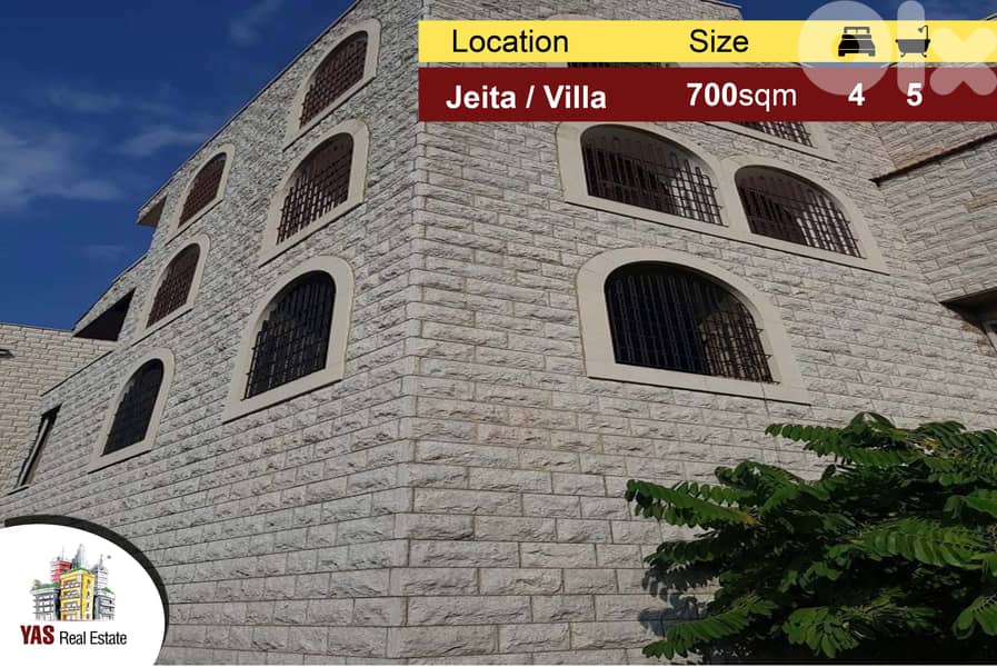 Jeita 700m2 Villa | Private Street | Panoramic View | Luxurious | 0