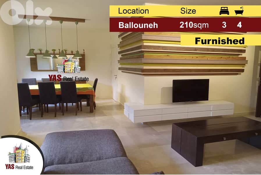 Ballouneh 210m2 | 180m2 Garden | Mint Condition | Furnished | View | 0