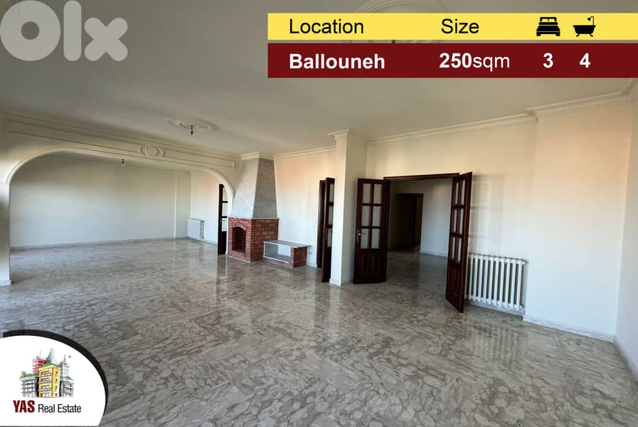 Ballouneh 250m2 | Excellent Condition | Panoramic View | Catch | 0
