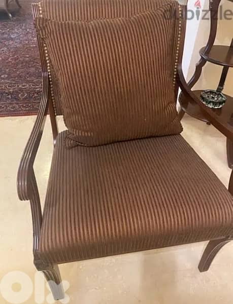 Salon style wood and velvet with 2  armchairs 7