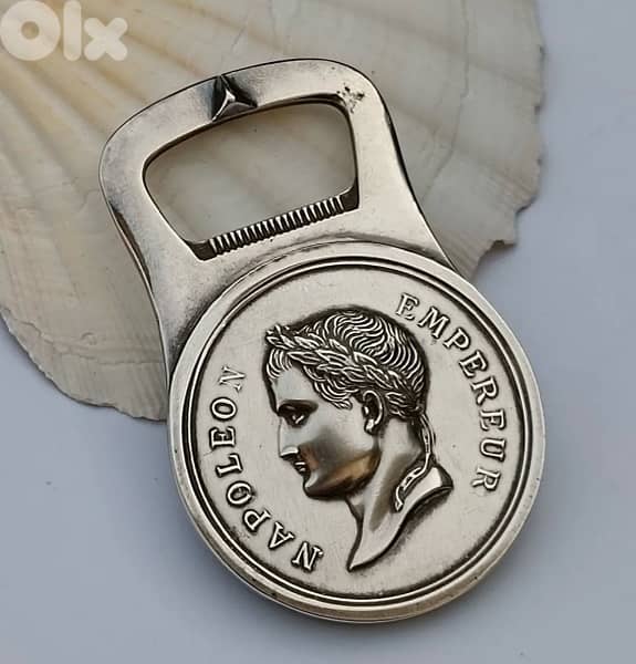 Vintage French Silver bottle opener by Christofle Napoleon Bonaparte 0