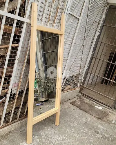 stairs mirror style مراية برواز خشب سلم