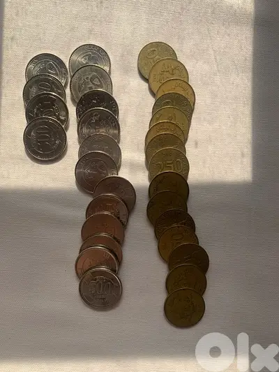 عملة لبنانية كوينات عدد ١٥ من فئة ٢٥٠ و عدد ١٦ من فئة ٥٠٠