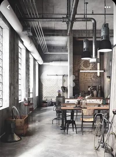 High ceiling bistrot brasserie gym spa or concept store