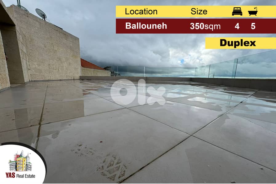 Ballouneh 350m2 | Duplex | Panoramic View | Super Prime Location | 0