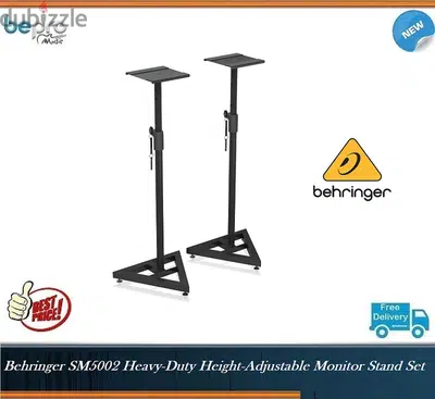 Behringer SM5002 Heavy-Duty Height-Adjustable Monitor Stand Set