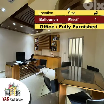 Ballouneh 85m2 | Office | Ultra Prime Location | Fully Furnished | Cat